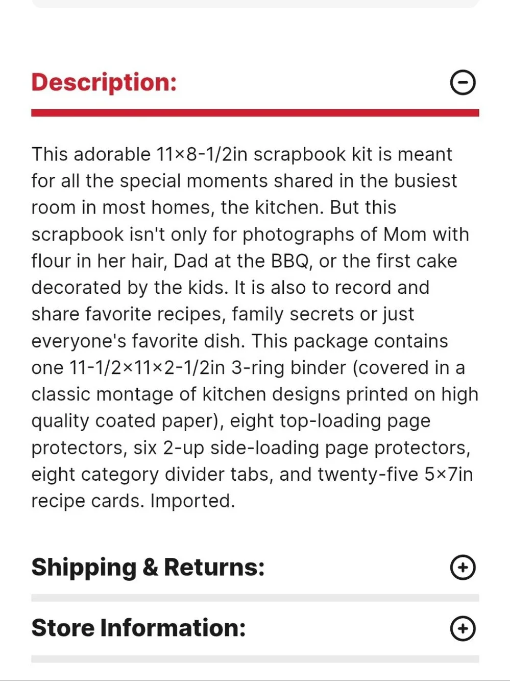 MBI Family Recipes 3-Ring Album Kit-5